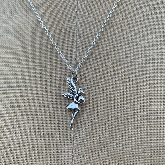 NWT Sterling Silver Plated Chain & Alloy Fairy Charm Necklace - Picture 7 of 13